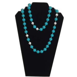 avenue Teal/Silver Beaded Necklace